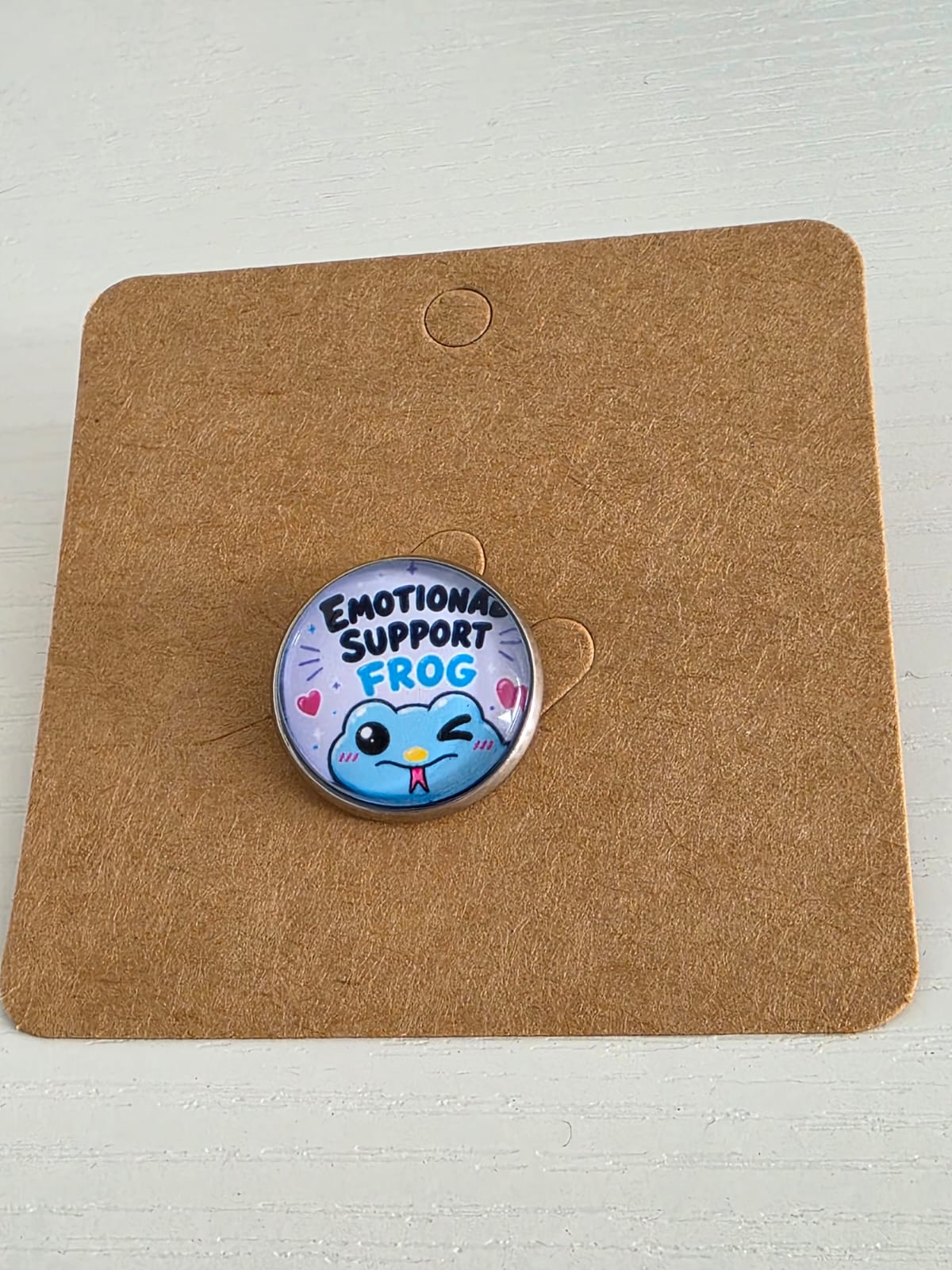 Helluva Boss Inspired Fizz Emotional Support Frog 20mm Glass Cabochon Pin