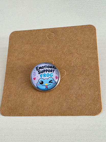 Helluva Boss Inspired Fizz Emotional Support Frog 20mm Glass Cabochon Pin