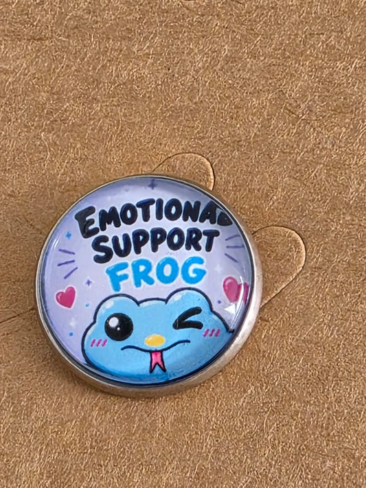 Helluva Boss Inspired Fizz Emotional Support Frog 20mm Glass Cabochon Pin