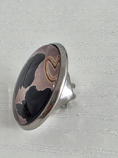 Good Omens Inspired Halo Wings 20mm Stainless Steel Glass Cabochon Pin