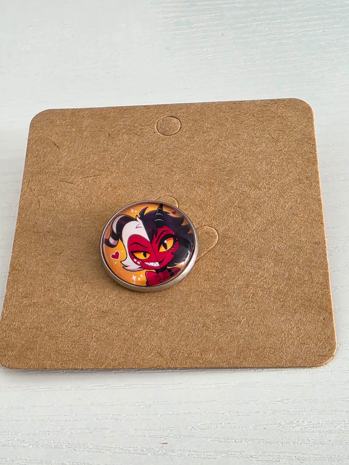 Helluva Boss Inspired Moxxie & Millie 20mm Stainless Steel Glass Cabochon Pin