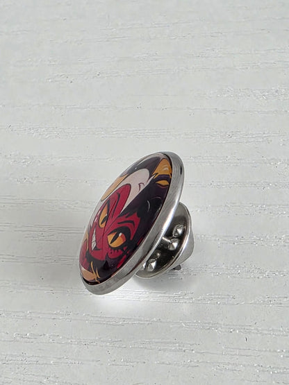 Helluva Boss Inspired Moxxie & Millie 20mm Stainless Steel Glass Cabochon Pin
