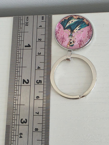 Cinderella Inspired Hellverse Cinderella in Ballgown 25mm Glass Cabochon Keyring