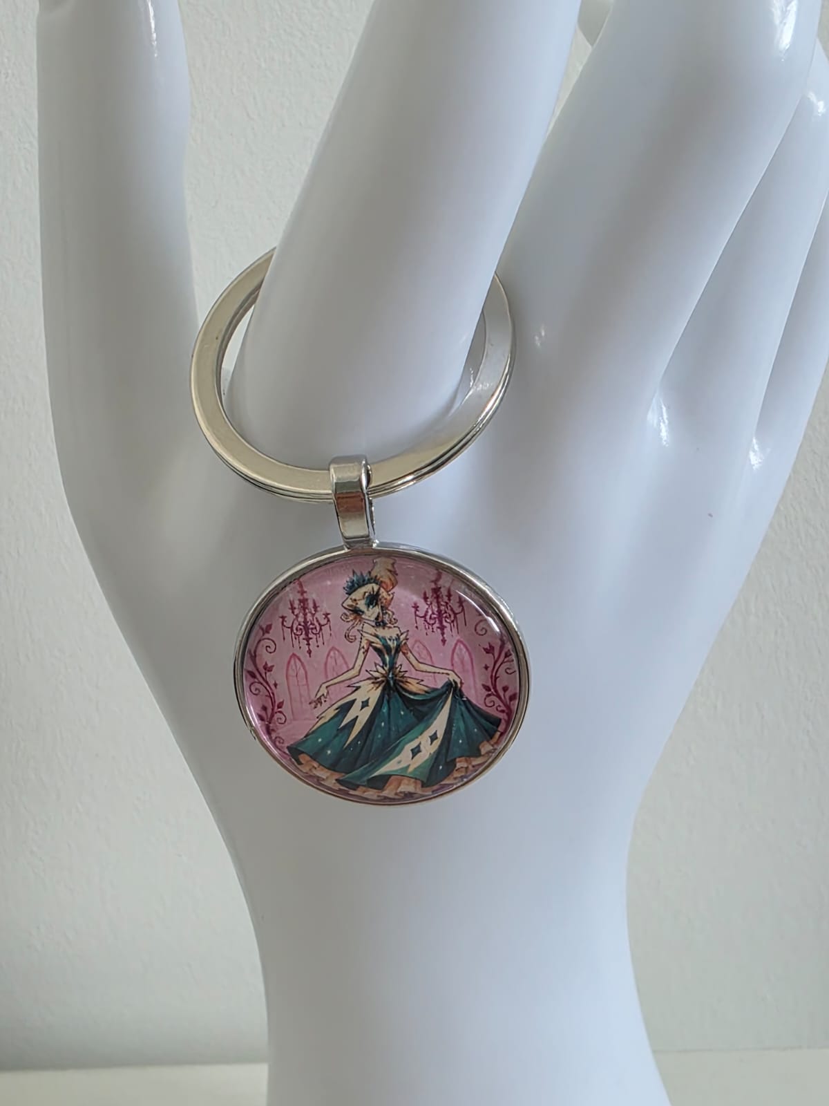 Cinderella Inspired Hellverse Cinderella in Ballgown 25mm Glass Cabochon Keyring