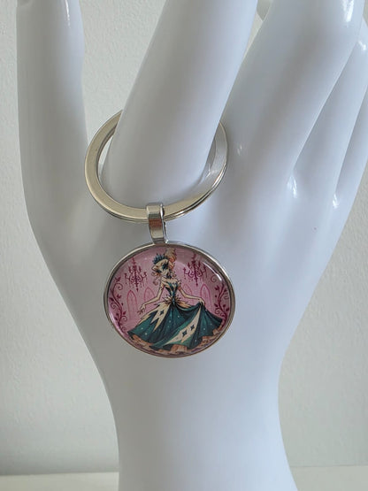 Cinderella Inspired Hellverse Cinderella in Ballgown 25mm Glass Cabochon Keyring