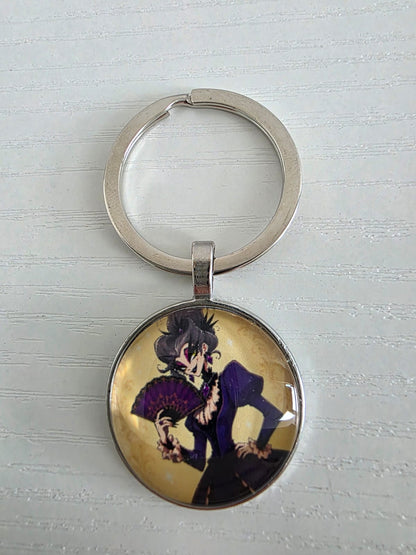 Cinderella Inspired Hellverse Stepmother 25mm Glass Cabochon Keyring