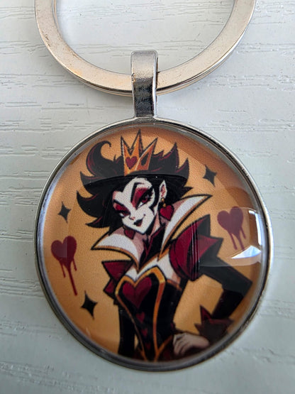 Alice in Wonderland Inspired Hellverse Queen of Hearts 25mm Cabochon Keyring