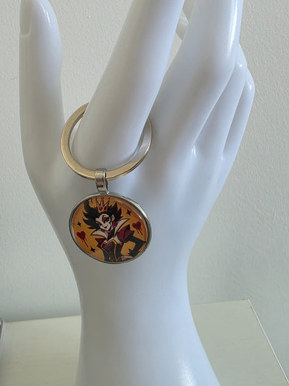 Alice in Wonderland Inspired Hellverse Queen of Hearts 25mm Cabochon Keyring