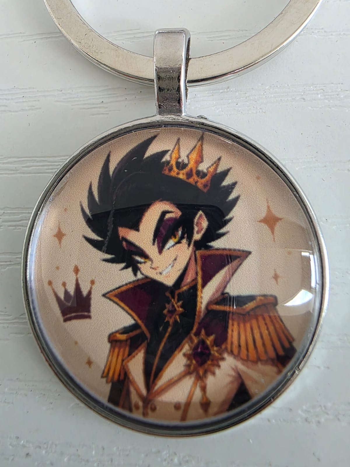 Cinderella Inspired Hellverse Prince 25mm Glass Cabochon Keyring