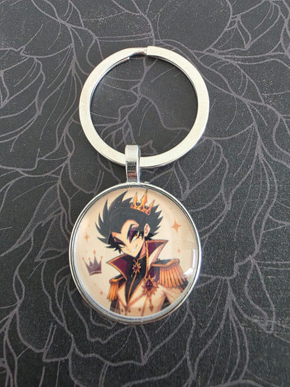 Cinderella Inspired Hellverse Prince 25mm Glass Cabochon Keyring