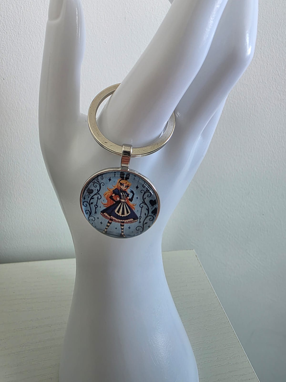 Alice in Wonderland Inspired Hellverse Alice 25mm Glass Cabochon Keyring