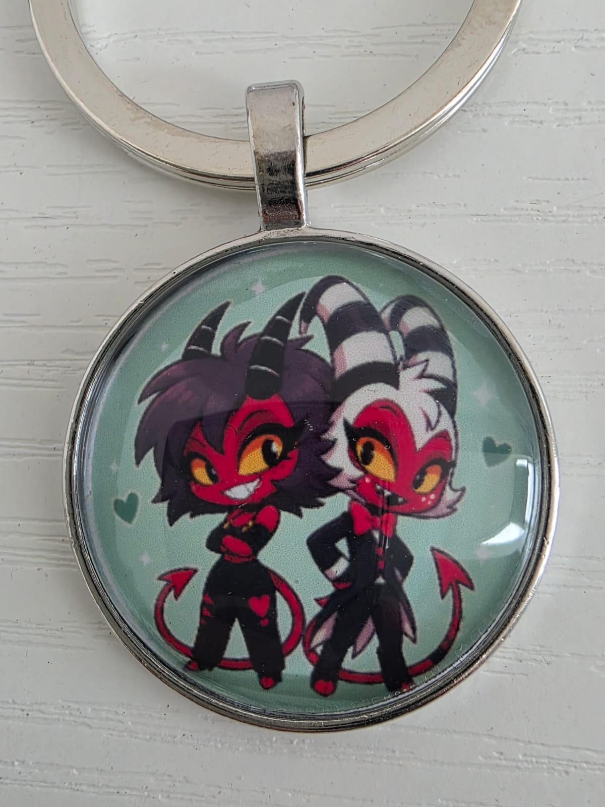 Helluva Boss Inspired Moxxie & Millie 25mm Glass Cabochon Keyring