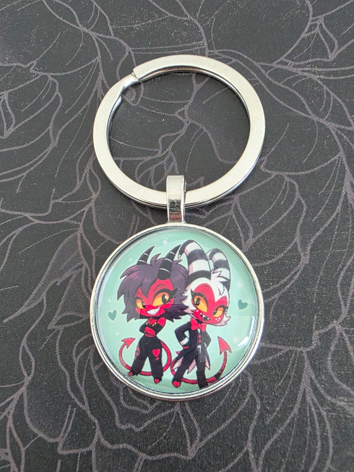 Helluva Boss Inspired Moxxie & Millie 25mm Glass Cabochon Keyring