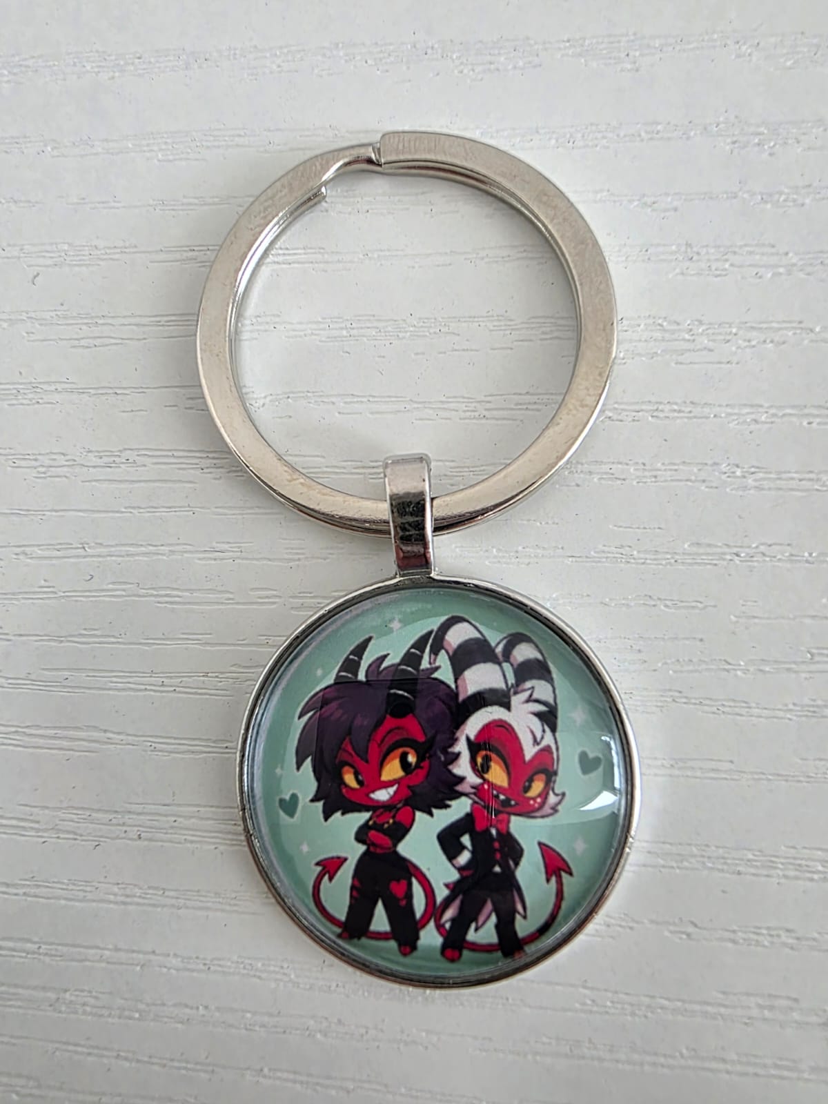 Helluva Boss Inspired Moxxie & Millie 25mm Glass Cabochon Keyring