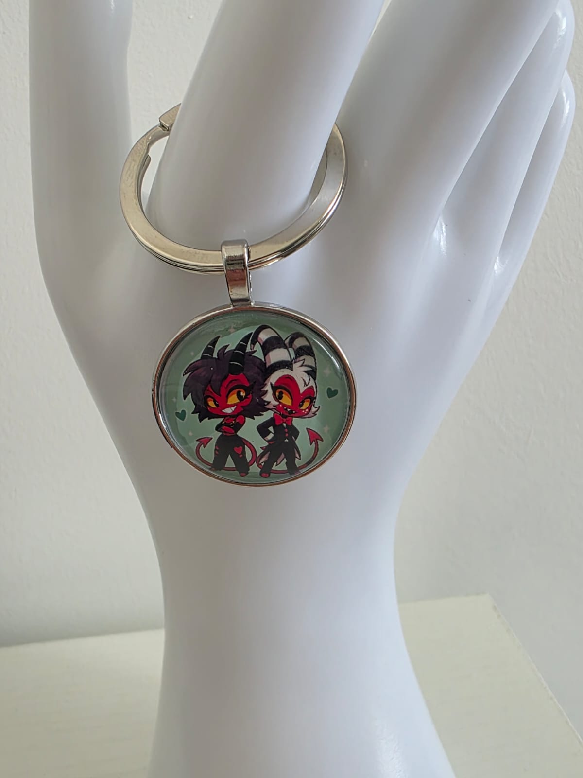 Helluva Boss Inspired Moxxie & Millie 25mm Glass Cabochon Keyring