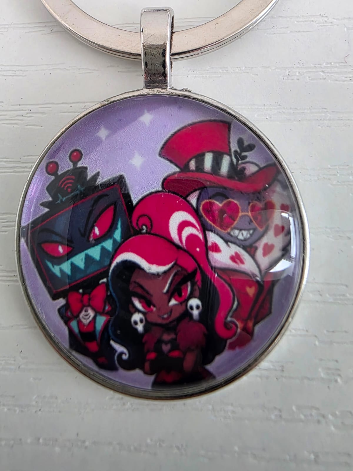Hazbin Hotel Inspired The Vees - Valentino Velvette Vox 25mm Cabochon Keyring
