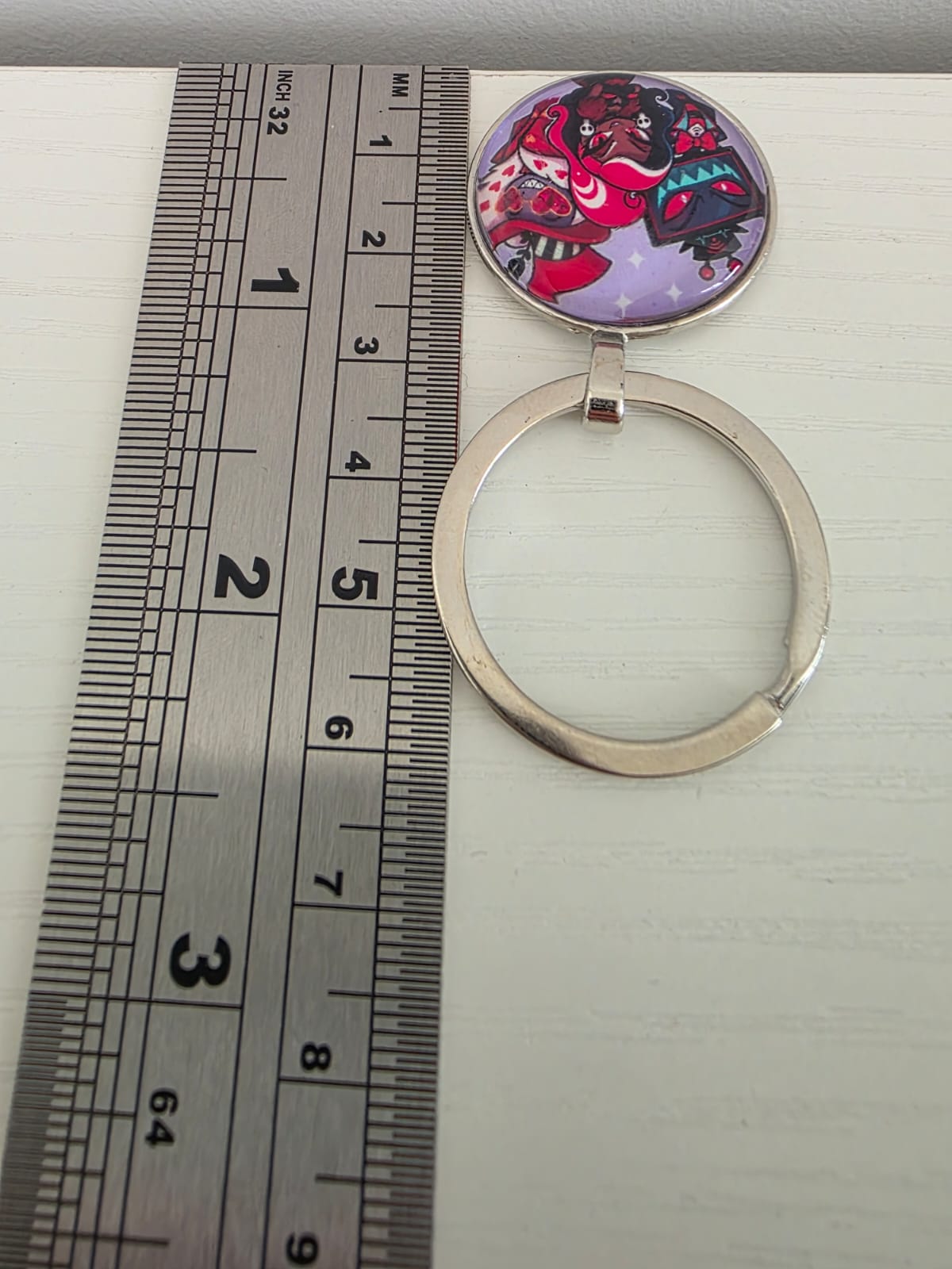 Hazbin Hotel Inspired The Vees - Valentino Velvette Vox 25mm Cabochon Keyring