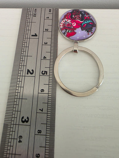Hazbin Hotel Inspired The Vees - Valentino Velvette Vox 25mm Cabochon Keyring