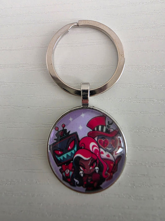 Hazbin Hotel Inspired The Vees - Valentino Velvette Vox 25mm Cabochon Keyring