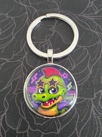 FNAF Security Breach Inspired Montgomery Gator 25mm Glass Cabochon Keyring
