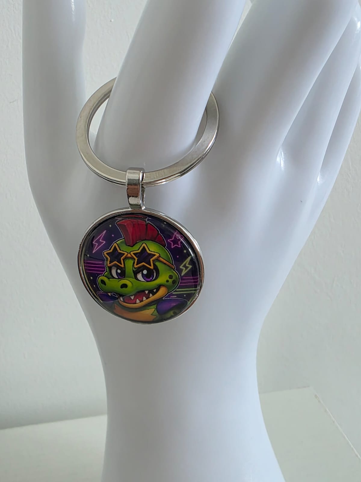 FNAF Security Breach Inspired Montgomery Gator 25mm Glass Cabochon Keyring