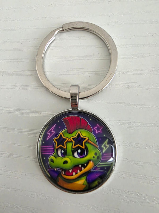 FNAF Security Breach Inspired Montgomery Gator 25mm Glass Cabochon Keyring