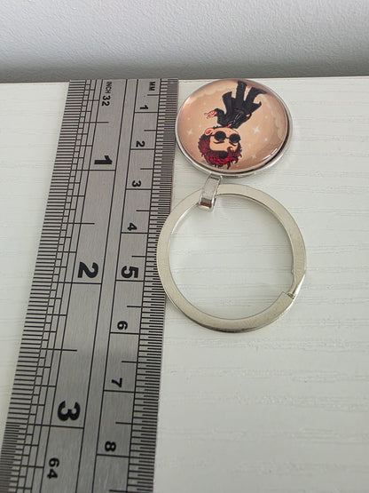 Good Omens Inspired Crowley 25mm Glass Cabochon Keyring