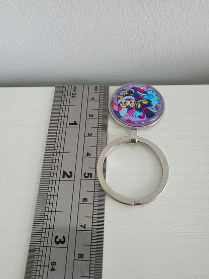 Helluva Boss Inspired Fizzarolli & Asmodeus 25mm Glass Cabochon Keyring