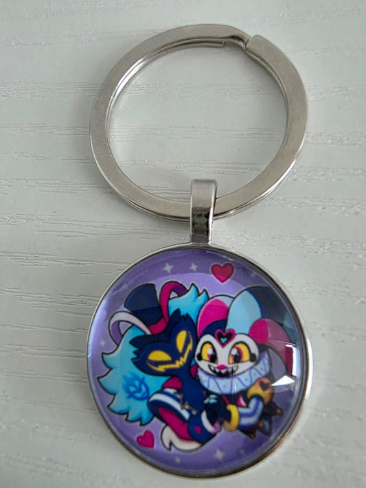 Helluva Boss Inspired Fizzarolli & Asmodeus 25mm Glass Cabochon Keyring