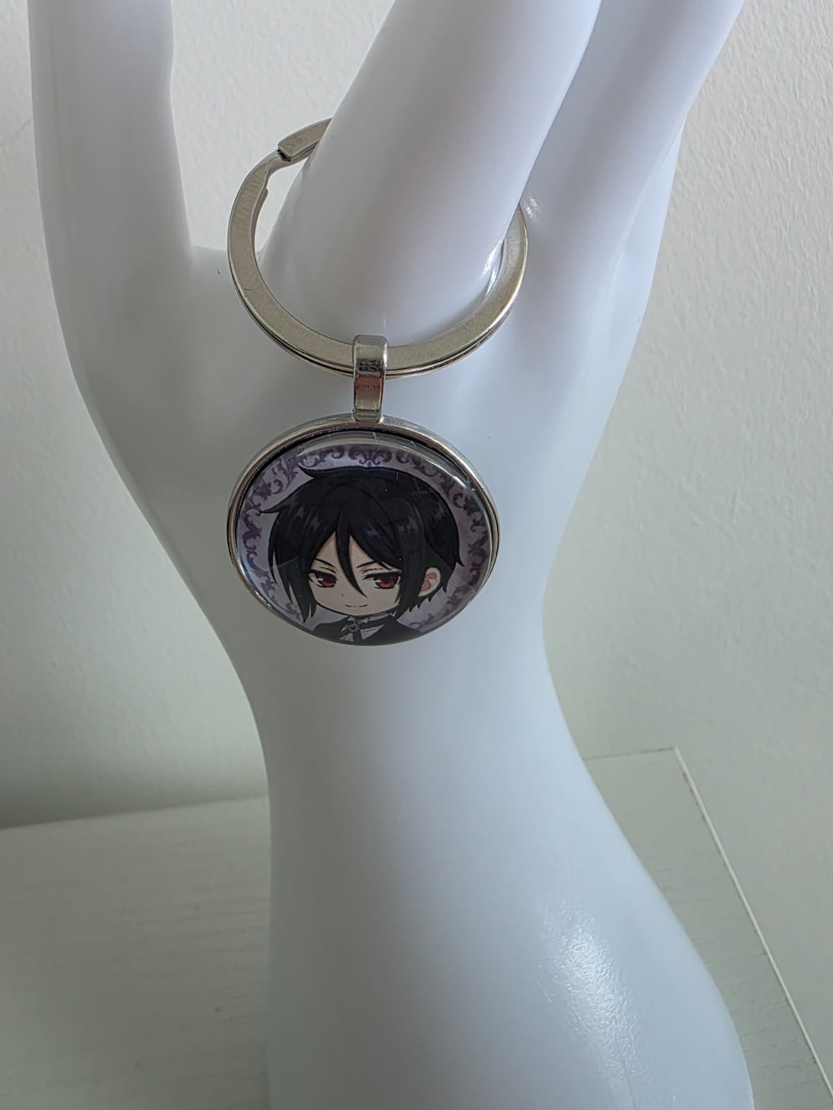Black Butler (Kuroshitsuji) Inspired Sebastian 25mm Glass Cabochon Keyring
