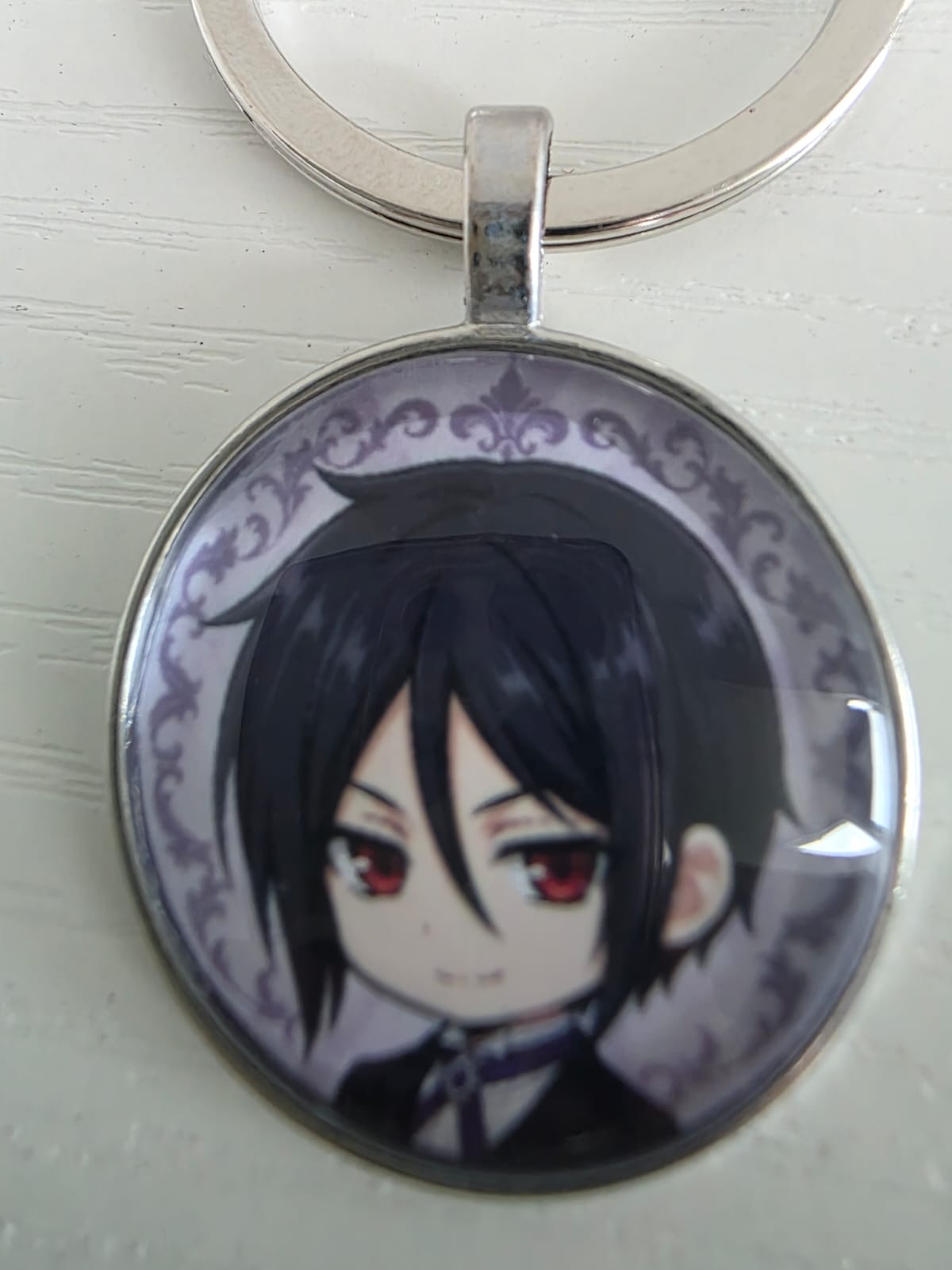 Black Butler (Kuroshitsuji) Inspired Sebastian 25mm Glass Cabochon Keyring