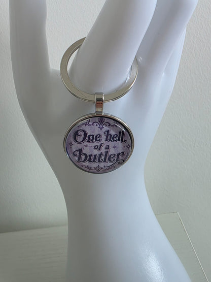 Black Butler (Kuroshitsuji) Inspired One Hell of a Butler 25mm Glass Cabochon Keyring