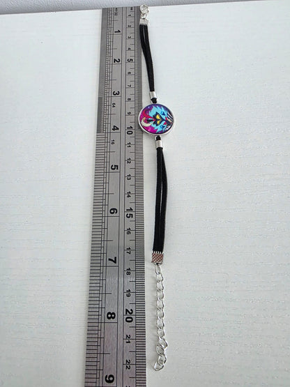 Helluva Boss Inspired Asmodeus 20mm Faux Suede Adjustable Bracelet