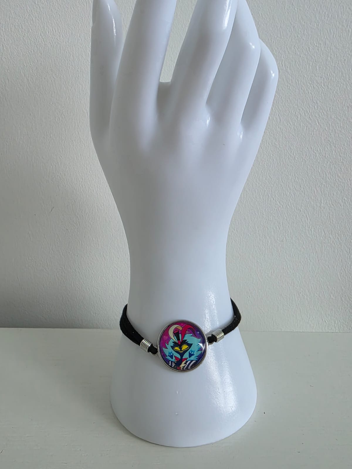 Helluva Boss Inspired Asmodeus 20mm Faux Suede Adjustable Bracelet