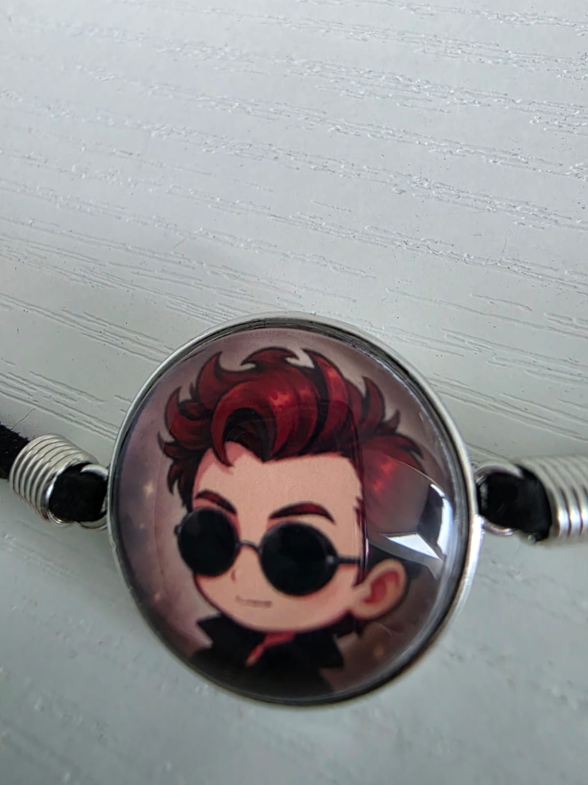Good Omens Inspired Crowley 20mm Faux Suede Adjustable Bracelet