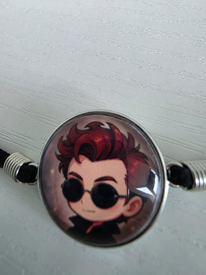 Good Omens Inspired Crowley 20mm Faux Suede Adjustable Bracelet