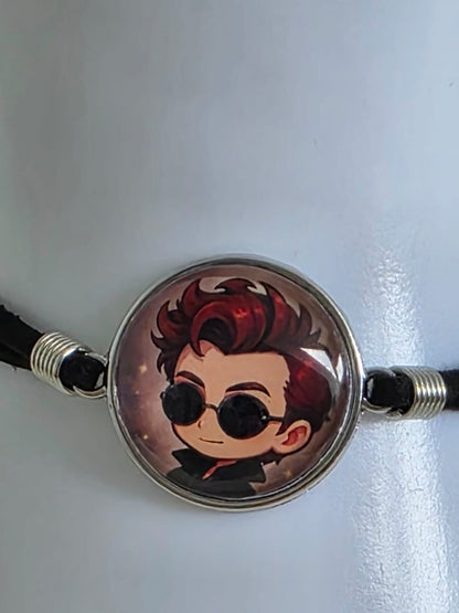 Good Omens Inspired Crowley 20mm Faux Suede Adjustable Bracelet