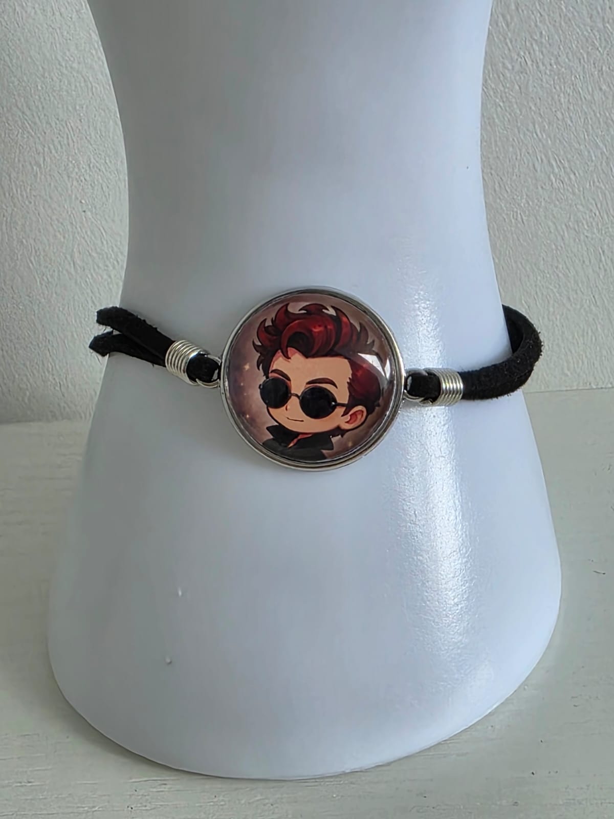 Good Omens Inspired Crowley 20mm Faux Suede Adjustable Bracelet