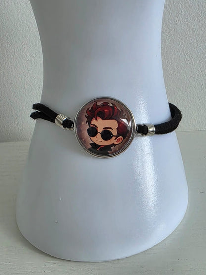 Good Omens Inspired Crowley 20mm Faux Suede Adjustable Bracelet