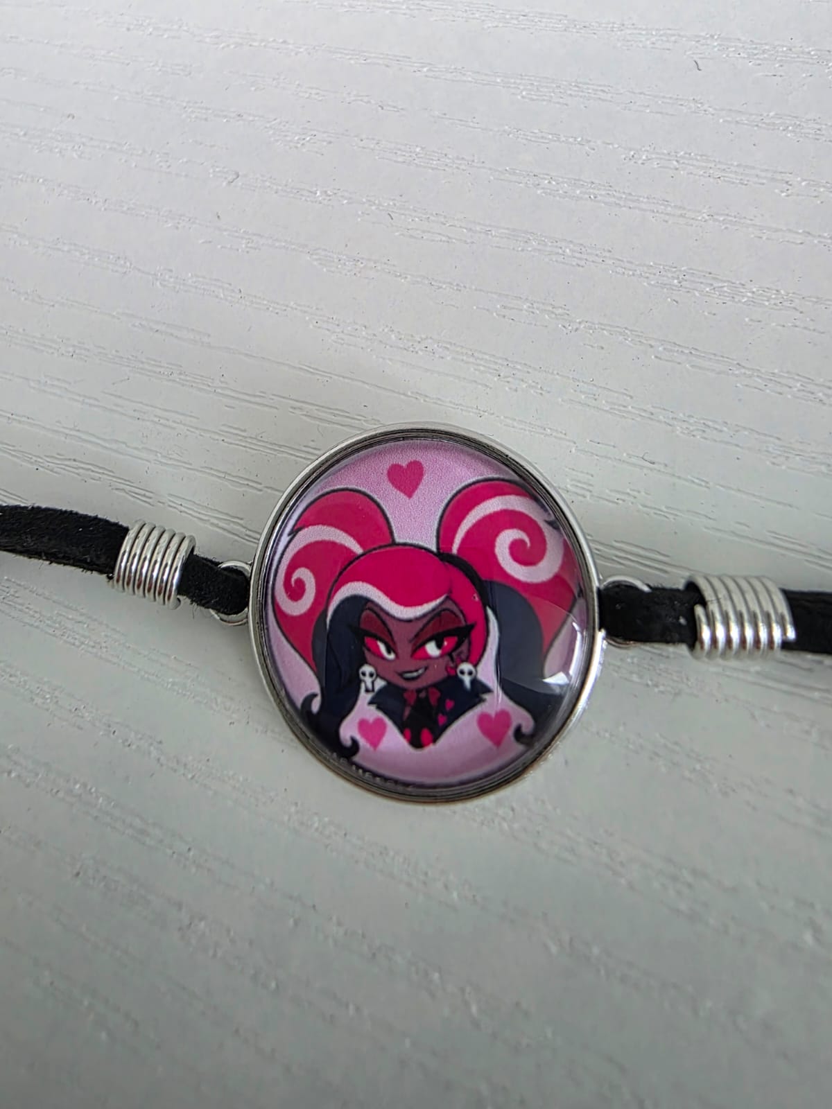 Hazbin Hotel Inspired Velvette 20mm Faux Suede Adjustable Bracelet