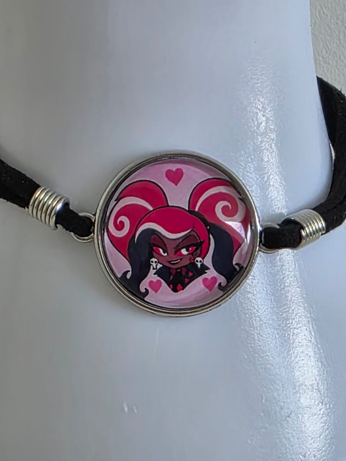 Hazbin Hotel Inspired Velvette 20mm Faux Suede Adjustable Bracelet