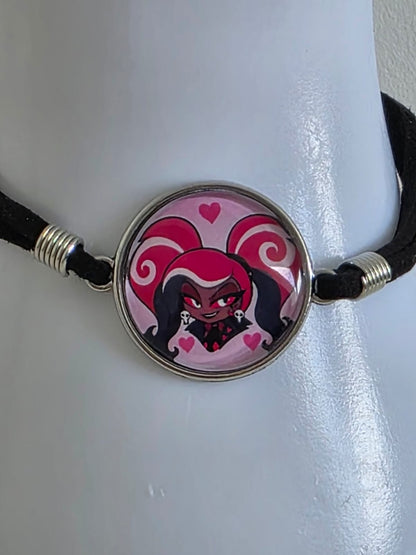 Hazbin Hotel Inspired Velvette 20mm Faux Suede Adjustable Bracelet