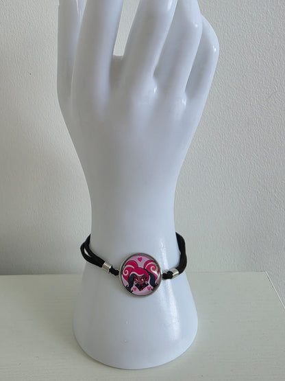 Hazbin Hotel Inspired Velvette 20mm Faux Suede Adjustable Bracelet