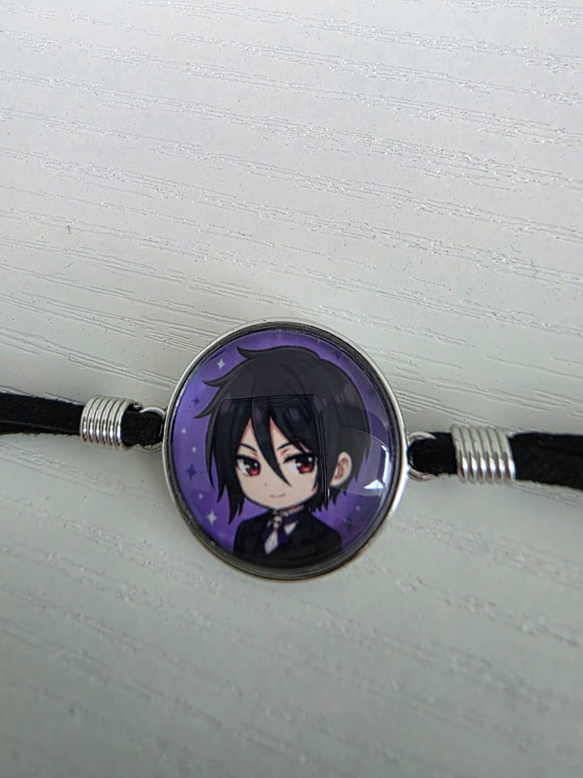 Black Butler (kuroshitsuji) Inspired Sebastian 20mm Faux Suede Adjustable Bracelet