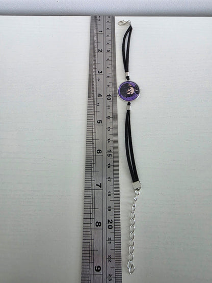 Black Butler (kuroshitsuji) Inspired Sebastian 20mm Faux Suede Adjustable Bracelet