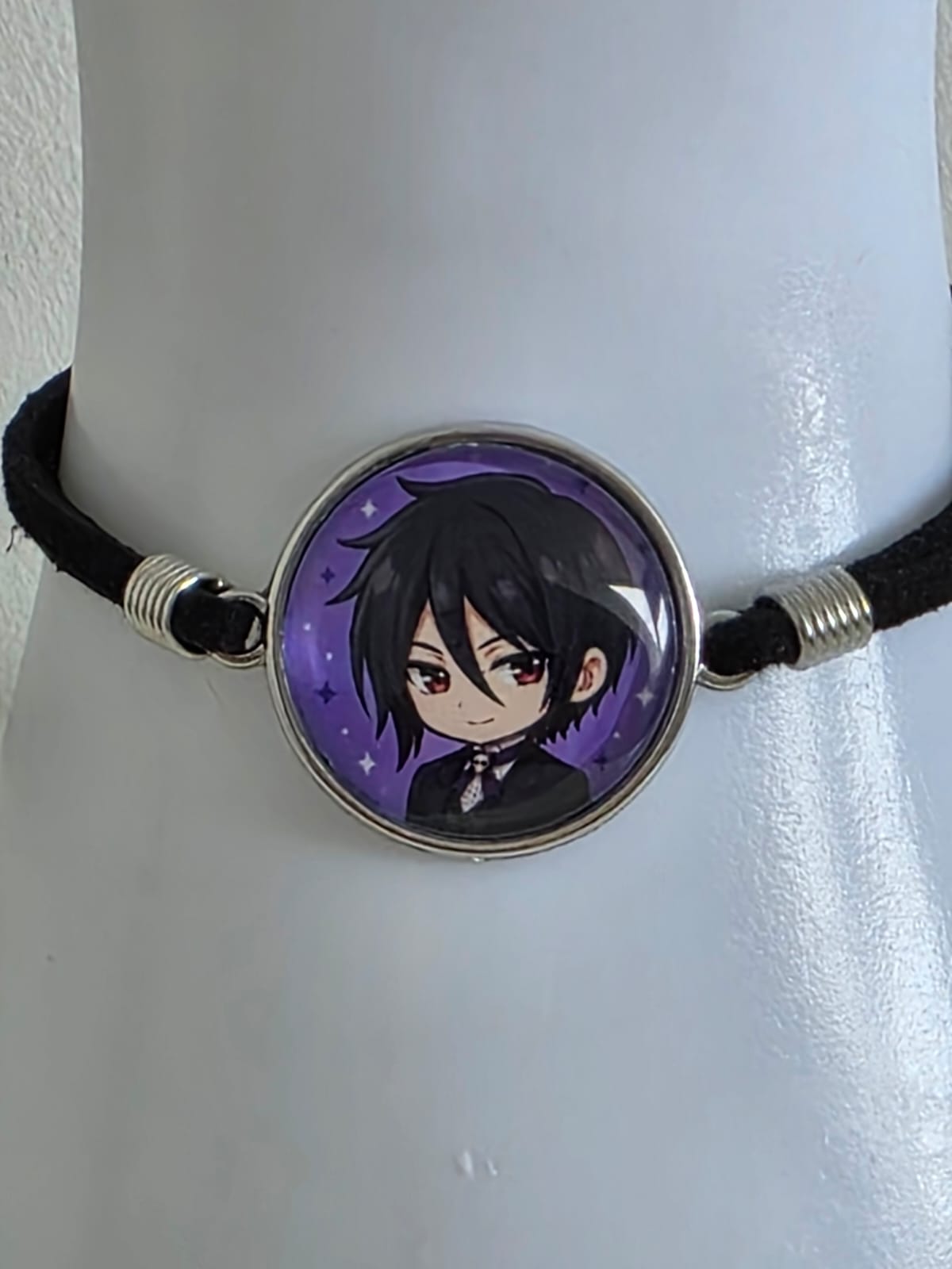 Black Butler (kuroshitsuji) Inspired Sebastian 20mm Faux Suede Adjustable Bracelet
