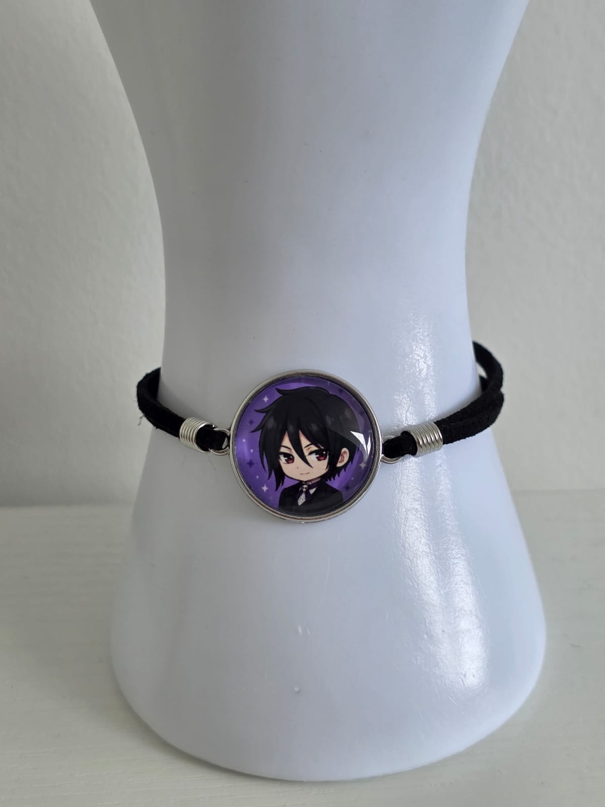 Black Butler (kuroshitsuji) Inspired Sebastian 20mm Faux Suede Adjustable Bracelet