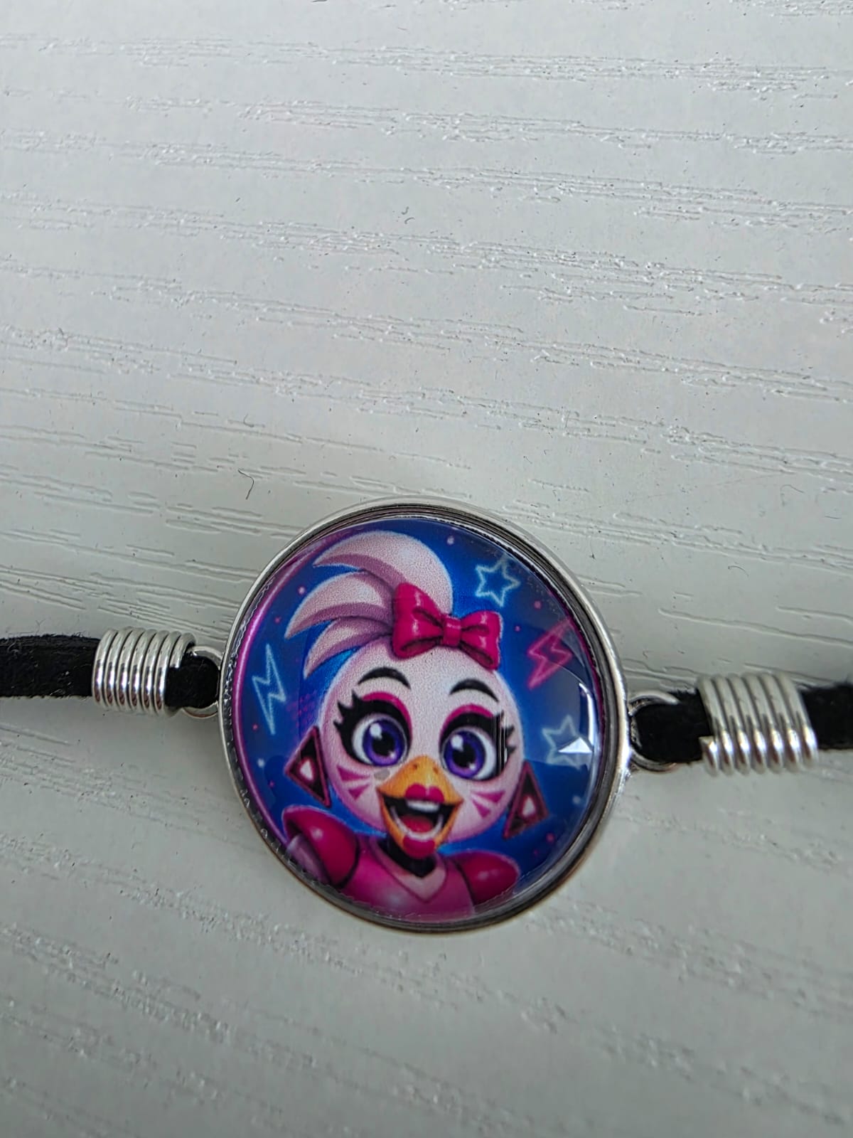 Five Nights at Freddy's Security Breach Inspired Glamrock Chica 20mm Faux Suede Bracelet