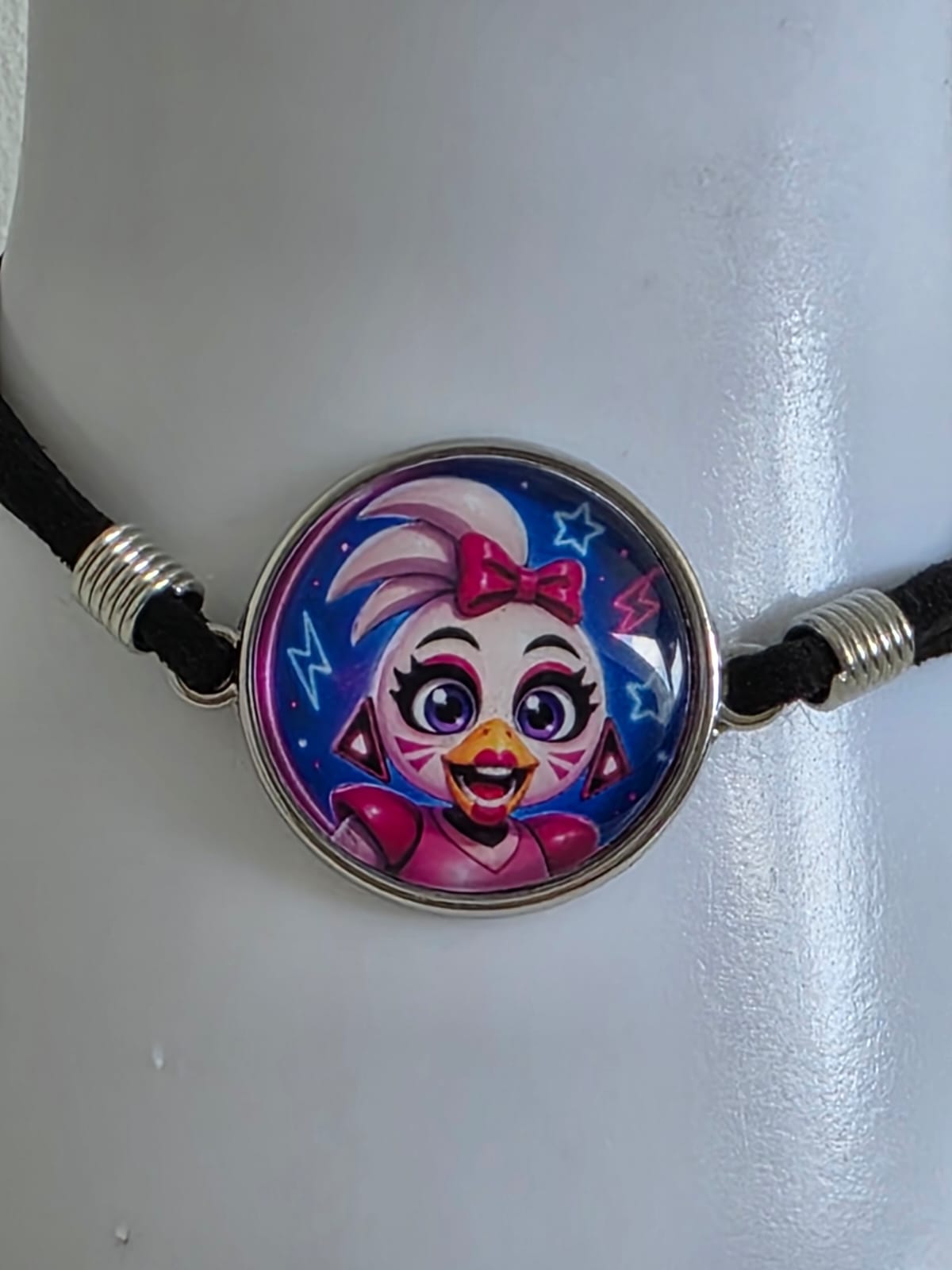 Five Nights at Freddy's Security Breach Inspired Glamrock Chica 20mm Faux Suede Bracelet