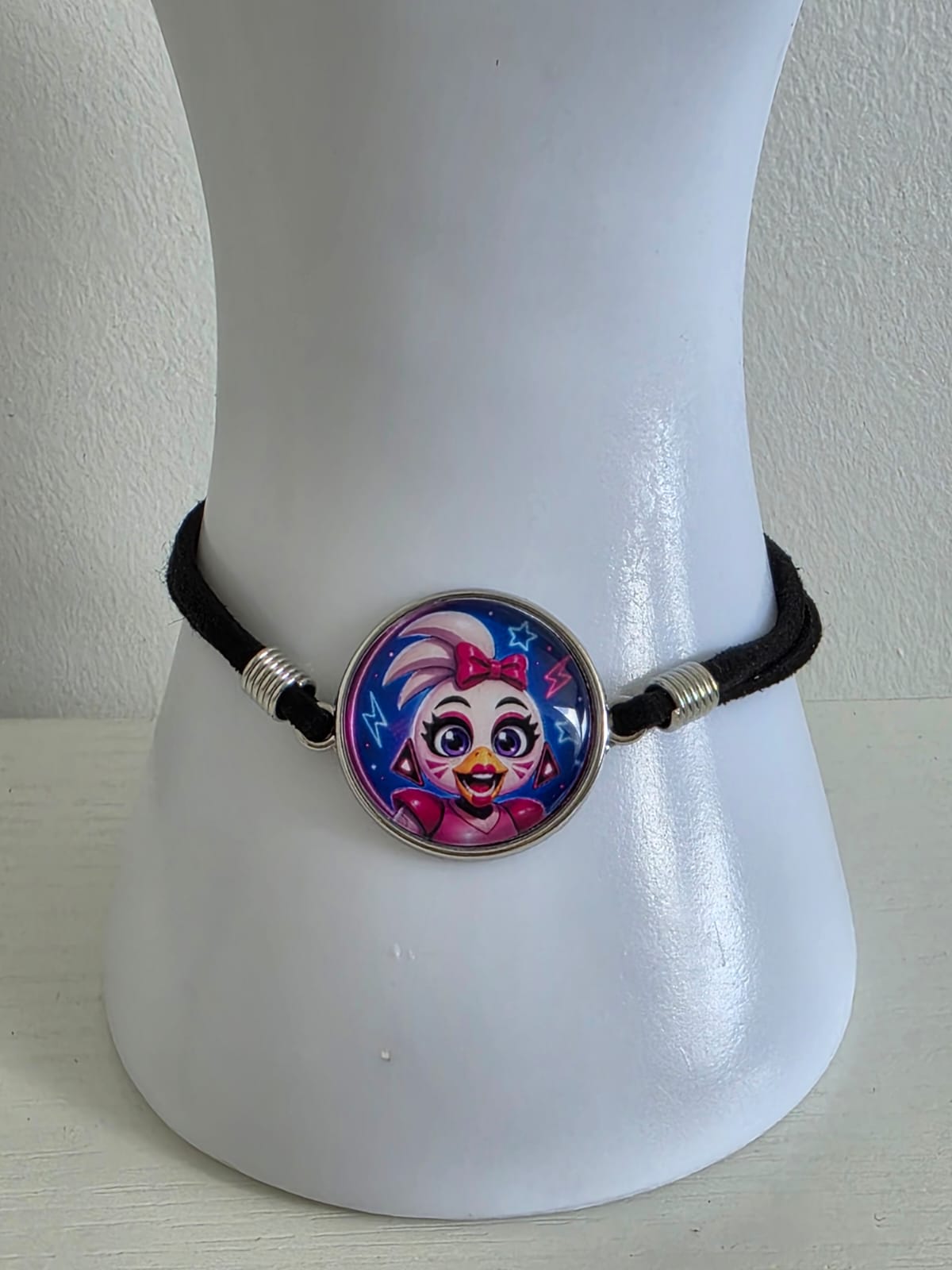 Five Nights at Freddy's Security Breach Inspired Glamrock Chica 20mm Faux Suede Bracelet